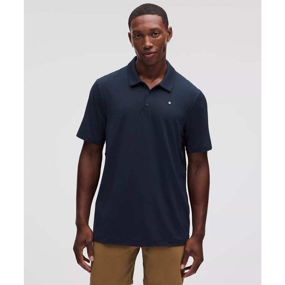 Lululemon Men’s ShowZero Classic-Fit Polo Shirt Size XL Navy Blue Golf Preppy
